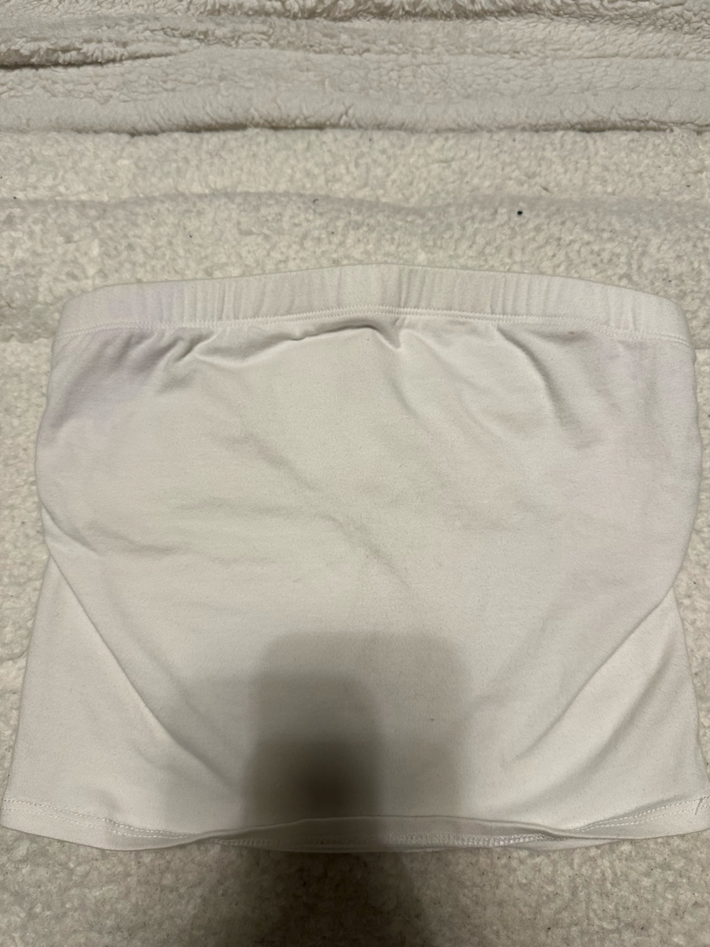 White stretch strapless bandeau top